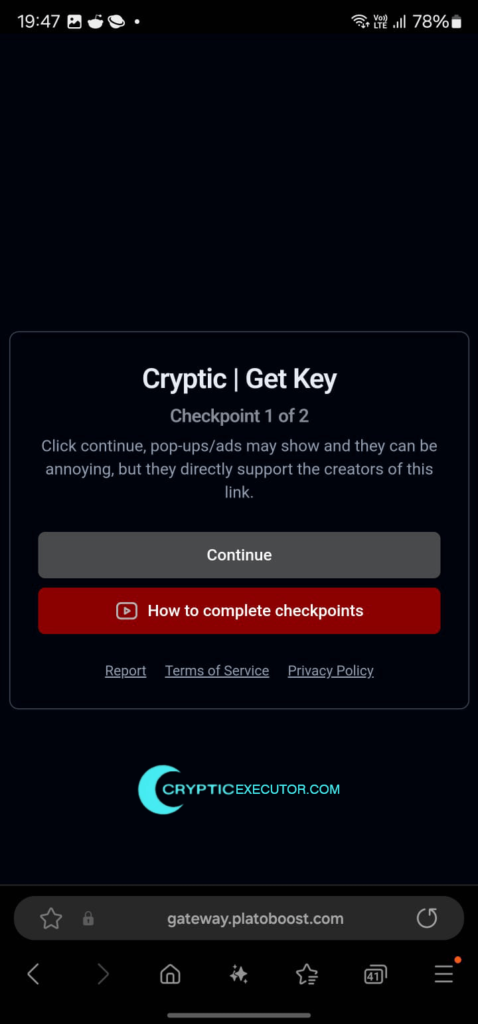 Cryptic Executor Key