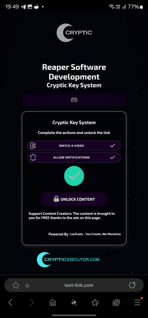 Cryptic Executor Key